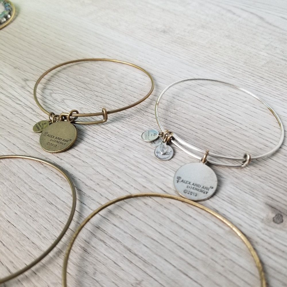 Alex And Ani M Initial Bundle Of 4 Bracelets - image 8